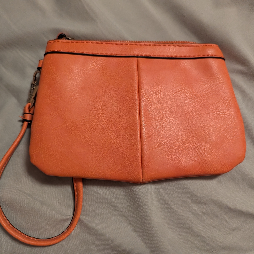 Black Rivet Coral Wristlet Clutch